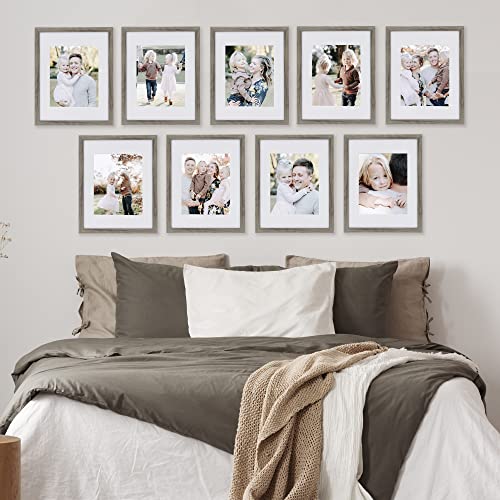 Sheffield Home 9 Piece Gallery Wall Frame Set, 11x14 Inch, Natural - color: Natural, size: 11x14 Inch