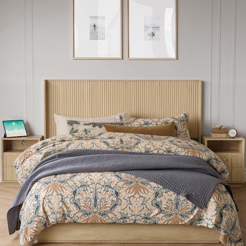 64.1" Queen Size Wood Headboard, Fluted Panel Headboard,Oak | Modern Farmhouse Head Board, Wall Mounted Headboards, Wingback Boho Head Board for Adjustable Bed, Easy to Assembly - color: Oak, size: Queen