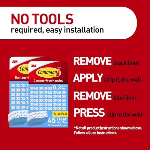 Command Indoor Mini Light Clips, Damage Free Hanging Christmas Lights, Mini Wall Clips for Hanging Indoor Christmas Decorations, Lights and Cables, 90 Count - style: 90 Clips