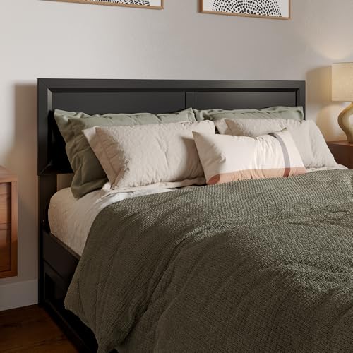 AFI, Sophia Adjustable Modern Full Wood Headboard, Black - color: Black, size: Full