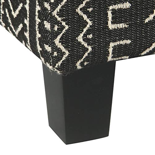 HomePop 18" Classic Square Storage Ottoman - Onyx - color: Onyx