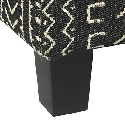 HomePop 18" Classic Square Storage Ottoman - Onyx - color: Onyx