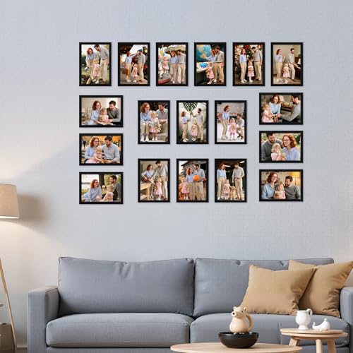 Giftgarden 5x7 Picture Frame Set of 18, Lightweight 5 by 7 Frames Bulk for Gallery Wall Photo Hanging and Tabletop Display, Black - color: Black*18, size: 5x7