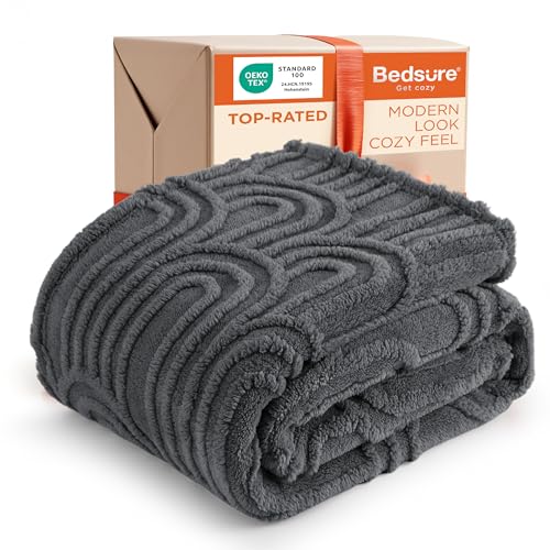 Bedsure GentleSoft Twin Blanket for Bed - Cozy Soft Blankets for Women, Cute Small Fleece Throws for Girls, Graduation Decorations Gift for Her Him School Dorm, Grey, 60x80 Inches - color: Grey, size: Twin (60" x 80")
