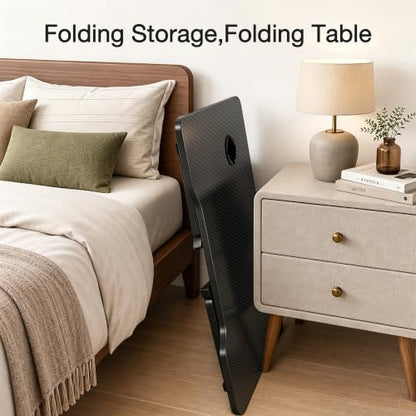 XX-Large Foldable Lap Desk for Adults,27.5 Inch Bed Desk for Breakfast, Working, Writing and Drawing, Usable on Bed, Sofa and Floor, Equipped with Storage Drawer, Cup Holder and Card Slot - size: 27.5*18.9inches