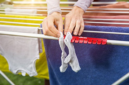 Vileda Clothes Airer, Aluminium, White, 58,5 x 19,5 x 131 cm - size: 58,5 x 19,5 x 131 cm