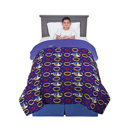 Franco Kids Bedding Super Soft Microfiber Reversible Comforter, Twin/Full, Sonic The Hedgehog, Anime - color: Sonic the Hedgehog, size: Twin/Full