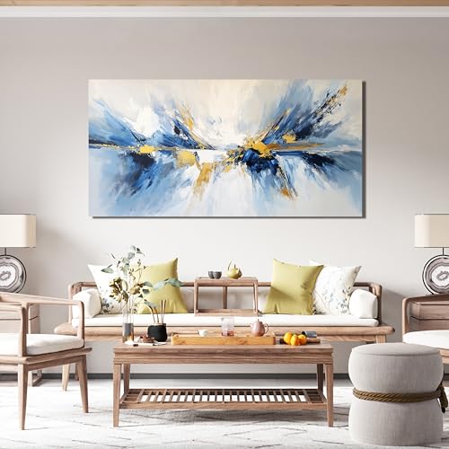 YISXINOAG Modern Canvas Art Wall Decor Abstract Wall Decor Canvas Wall Art for Bedroom Modern Home Decorations Gold and Blue Abstract Art for Dining Room Home Artwork Prints Size 20"X40" - color: gold blue, size: 40"L x 20"W