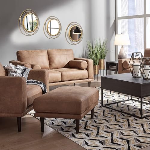 3 Set Round Mirrors for Wall Decor Living Room Bedroom Bathroom Dining Room Metal Circle Mirror Set Boho Decorative Sunburst Wall Art Accent Entryway - Gold 11 in - color: 3 Set Gold Circles, size: 11 in