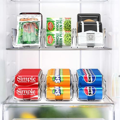 Simple Houseware Soda Can Organizer Dispenser Refrigerator/Pantry, Set of 4 | Clear - size: 4 Pack, style: Standard Can