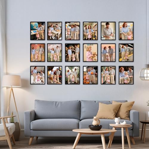Giftgarden 8x10 Picture Frame Set of 18, Lightweight 8 by 10 Frames Bulk for Gallery Wall Photo Hanging and Tabletop Display, Black - color: Black*18, size: 8x10