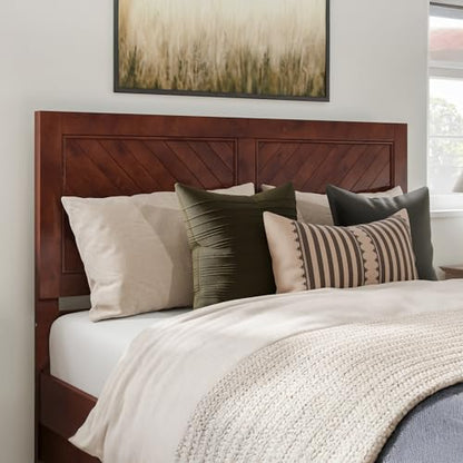 AFI, Canyon Queen Solid Wood Rustic Farmhouse Headboard, Walnut - color: Walnut, size: Queen (U.S. Standard)