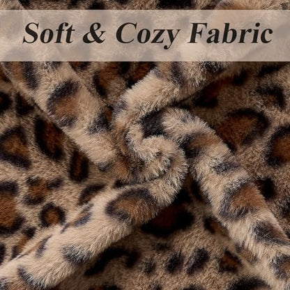 Leopard Body Pillow Cover 20x54 Inches, Brown Cheetah Faux Fur Fluffy Long Pillowcase with Zipper, Soft Shaggy Plush Fuzzy Body Pillow Cover for Bed Sofa Couch, Cozy Side Sleeper Pillow Cover - size: 54"x20"(Pack of 1)