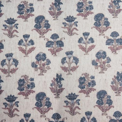 HomePop 22" Medium Rectangular Storage Ottoman - Blue Floral Pattern - color: Blue Floral Pattern