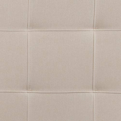 EMMA + OLIVER Beige Queen Quilted Tufted Headboard | Adjustable Bed Rail Slots, Fabric Upholstered - color: Beige, size: Queen