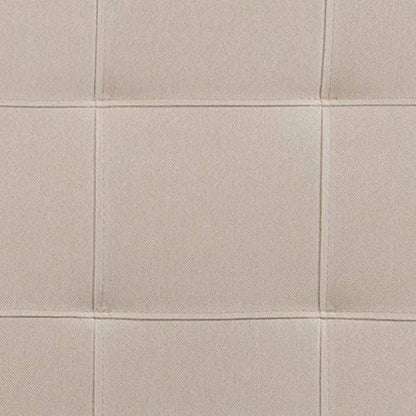 EMMA + OLIVER Beige Queen Quilted Tufted Headboard | Adjustable Bed Rail Slots, Fabric Upholstered - color: Beige, size: Queen