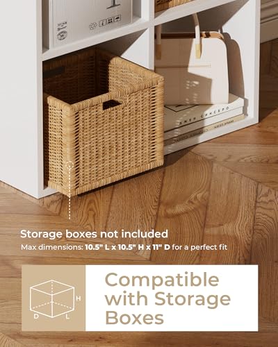 GTPLAYER 6-Cube Storage Organizer Bookcase, Stackable Cube Shelf Fits 11" Bins, Open Storage Cabinet with Partial Back Panels, Vertical or Horizontal Bookshelf for Bedroom,Home Office, White