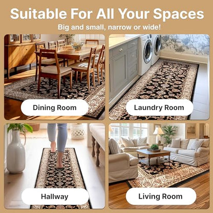 Well Woven Barclay Collection Sarouk Black 8x10 Area Rug - for Living Room, Bedroom, and Dining Room - color: Black, size: 7'10" x 9'10" (Rectangular)