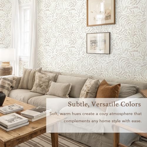 Peel and Stick Wallpaper Modern Boho Contact Paper Neutral Beige Wall Paper Removable Waterproof Self Stick Renter Friendly Wallpaper for Bedroom Living Room Bathroom Kitchen Vinyl 17.3"x78.7" - color: Light Brown, size: 17.3" x 78.7"