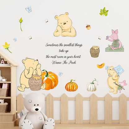 Winnie Wall Stickers for Kids, The Pooh Stickers for Children Room, Winnie Inspirational Wall Decor, The Pooh Removable Stickers for Thanksgiving Nursery Bedroom Living Room Playroom Wall Decoration - style: Winnie 02