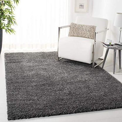 SAFAVIEH August Shag Collection Accent Rug - 2'3" x 4', Grey, Solid Design, Non-Shedding & Easy Care, 1.2-inch Thick Ideal for High Traffic Areas in Entryway, Living Room, Bedroom (AUG900F) - color: Grey, size: 2'3" x 4' (Rectangular)