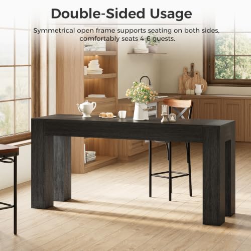 71" Long Bar Table, Rectangular 35.5" Counter Height Table, Double-Sided High Top Pub Table for Home Bar Kitchen Dining Room, Black