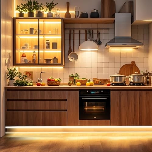 Pandery COB LED Strip Lights Warm White,24V Dimmable led Light Strip KIT with Remote and app Control,2700K 9.84FT/3m 8mm Wide Ra>90 Cuttable Flexible Strip Lights for Bedroom,Wardrobe,Cabinet - color: 2700K Warm white, size: 9.84FT