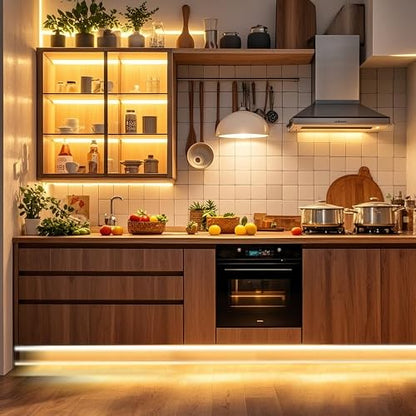 Pandery COB LED Strip Lights Warm White,24V Dimmable led Light Strip KIT with Remote and app Control,2700K 9.84FT/3m 8mm Wide Ra>90 Cuttable Flexible Strip Lights for Bedroom,Wardrobe,Cabinet - color: 2700K Warm white, size: 9.84FT