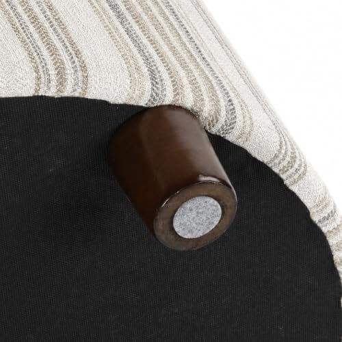HomePop 24" Large Round Storage Ottoman - Gray Striped Pattern - color: Gray Striped Pattern
