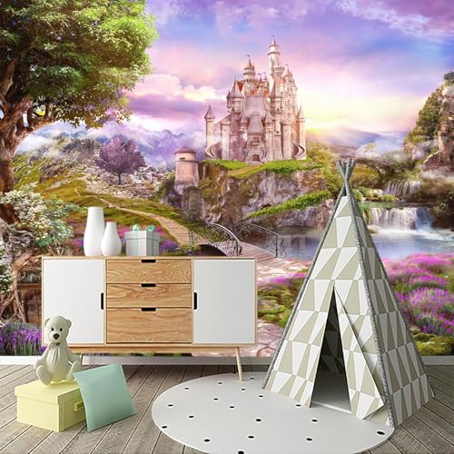 GLWYHY-Children's Room Castle Peel-and-Stick Wall Mural-58 x80 | Self-adhesive, Wallpaper,Cartoon,Bedroom,Wall paintings,Dreamy. - color: Zzsl-04, size: 58"x80"