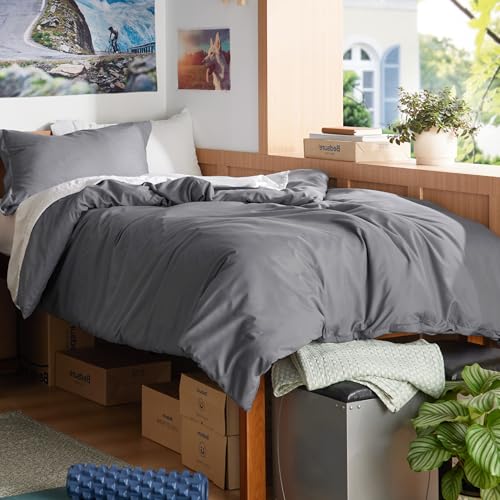 Bedsure Twin/Twin XL Duvet Cover, Double Brushed Bedding Set, Dark Grey | For Kids & Adults, 68"x90" Comforter Cover, Hotel Luxury, All Season, Breathable, Easy Care, Lightweight, Zipper Closure - color: 00 - Dark Grey, size: Twin/Twin XL (68"X90")