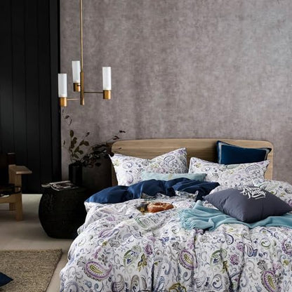 Cupocupa Duvet Cover Set;Duvet Cover Full Bedding Set Fluffy Boho Duvet Cover Set Paisley Floral Bedding Collection Duvet Cover with Pillowcases - color: White Paisly Pattern, size: Full
