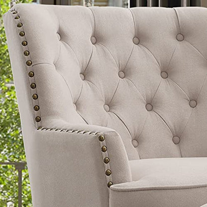 Rosevera Hardy Home Office Chair with Height Adjustability and Button Tufting, Large, Beige - color: Beige