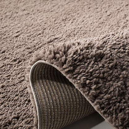 SAFAVIEH August Shag Collection Accent Rug - 2'3" x 4', Taupe, Solid Design, Non-Shedding & Easy Care, 1.2-inch Thick Ideal for High Traffic Areas in Entryway, Living Room, Bedroom (AUG900R) - color: Taupe, size: 2'3" x 4' (Rectangular)