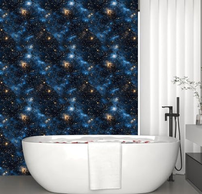 Dark Starry Sky Wallpaper Peel and Stick 17.5"x 118",Black/Blue | Self Adhesive/Removable/Waterproof/Thick Vinyl Contact Paper for Bathroom Bedroom Shelf Cabinet Drawer,Prepasted,Easy Peel - color: Black/Blue, size: 17.5" x 118"