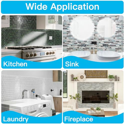 Art3d 10-Sheet Heavy-Duty Peel and Stick Backsplash, Waterproof Wall Tiles Stick on Kitchen Backsplash Living Space, Carrara Grey (Pack of 4) - color: Carrara Grey, size: 12 x 12 Inch (Pack of 4)