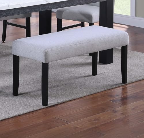 Modern Upholstered Dining Bench: Compact Soft Fabric Seating for Small Apartments - Space Saving Rectangular Bench with Wood Legs for Urban Dining Areas