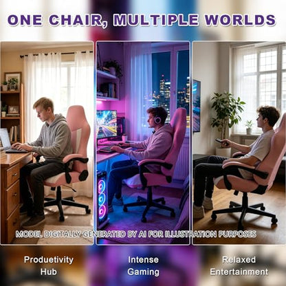 Gaming Chair Covers Only,Stretchable Fit Thick Breathable Mesh | Cat Scratch Proof,Scratch Resistant,Soft,Gaming Chair Seat Cover with 2Pcs Armrest Slipcovers(Pink-white,Style 1) - color: Pink-white, size: Style 1