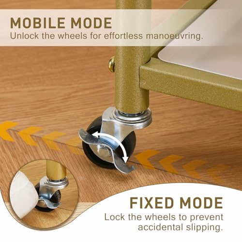 Free Standing Rolling Clothes Rack with Wheel Shoe Storage - Golden | Small Narrow Cloth Hanger Garment Rack for Bedroom Livingroom Lab Dress Shirt Rack with Metal Basket and Shoe Storage Shelves - color: Gold-2 Tier