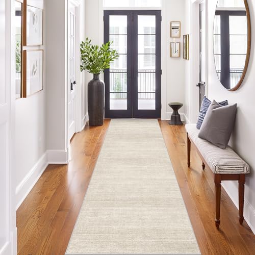 Art&Tuft 2'6"x8 Runner Rug Non Slip, Washable Rug Runners for Hallways,Beige - color: Stripe-beige, size: 2'6" X 8'