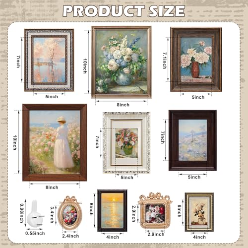 Qunclay 10 Pack Vintage Picture Frames for Wall or Tabletop Display 8x10, 5x7, 4x6 Ornate French Country Farmhouse Antique Gallery Wall Decor for Bedroom Living Room, No Photos Included(Classic Style) - style: Classic