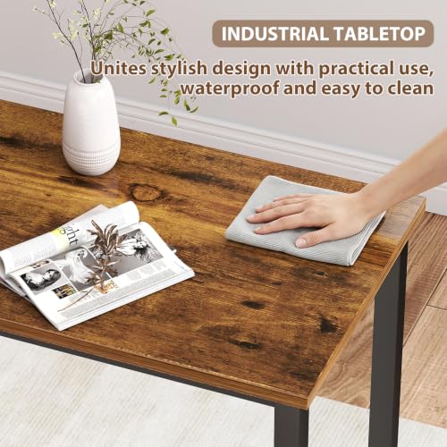 Zevemomo 3 Piece Dining Table Set, 47.2" Bar Table and Chairs Set | Counter Height Bar Table with Stools, Dining Pub for 2, Narrow High Top Pub Table Set for Small Spaces, Kitchen Living Room