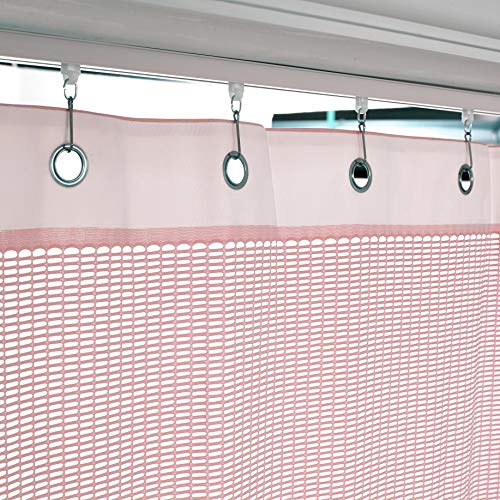 TWOPAGES 5ft Wide x 7ft Tall Flame Retardant Divider Curtains Privacy Cubicle Curtain with Grommet Top (1 Panel,Pink) - color: Pink, size: 60"W x 84"L (Pack of 1)