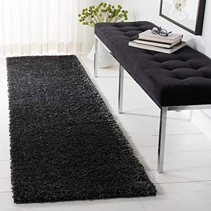 SAFAVIEH August Shag Collection Accent Rug - 2'3" x 4', Charcoal, Solid Design, Non-Shedding & Easy Care, 1.2-inch Thick Ideal for High Traffic Areas in Entryway, Living Room, Bedroom (AUG900H) - color: Charcoal, size: 2'3" x 4' (Rectangular)