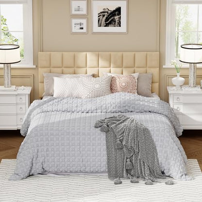 Velvet Upholstered Tufted King Size Headboard,Wood Head Board with Metal Legs, Adjustable Height from 42” to 56”, Bed Headboard in Modern Design,Backboard for Bed, Apricot - color: Apricot, size: King