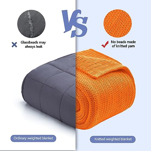 L'AGRATY Knitted Weighted Blanket - 48"x72" 20lbs Cooling Chunky Knit Heavy Blanket for Adults Braided Crochet Throw Thick Cable Yarn Knit Decorative No Beads Evenly Weighted Machine Washable | No Beads Evenly Weighted Machine Washable Chunky Braided Croc