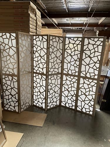 Mosaic Breeze Room Divider, 3-8 Panel (Gold, 6 Panel) - color: Gold, size: 6 Panel