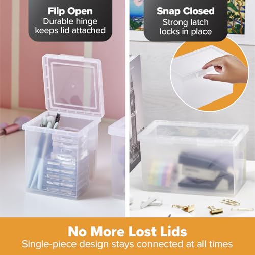Bostitch Konnect Storage Containers with Lids, Clear Plastic Box, Stackable for Crafts, Home, and Office Organization, Labels, 3-Piece (1 4 Qt Box, 2 1.5 Qt boxes) - size: One 1.5-Qt Box, Two 0.5-Qt Boxes