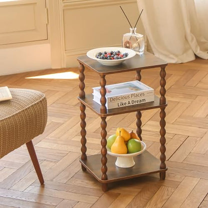 Fultyle Side Table, Small End Table with Storage Shelf, Modern Bedside Table Night Stand for Living Room, Bedroom, Office and Small Spaces (Rustic Brown) - color: Rustic Brown
