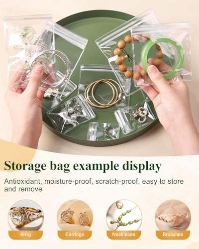 Jewelry Pouches Clear Travel PVC Jewelry Organizer, 100Pcs for Earrings Rings Necklaces Organizer bags - color: 100Pcs Earrings Bag 2.37x3.15 in